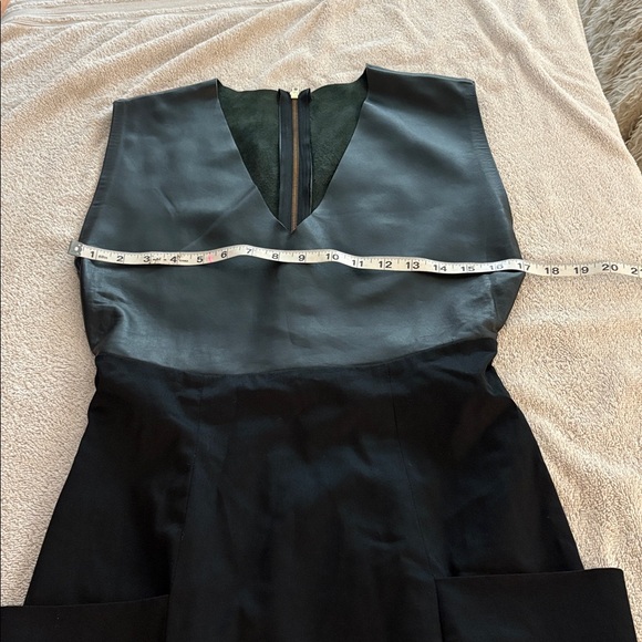 Sandra Weil stunning black dress w/ leather on top & wide pockets. Worn once - Picture 11 of 15